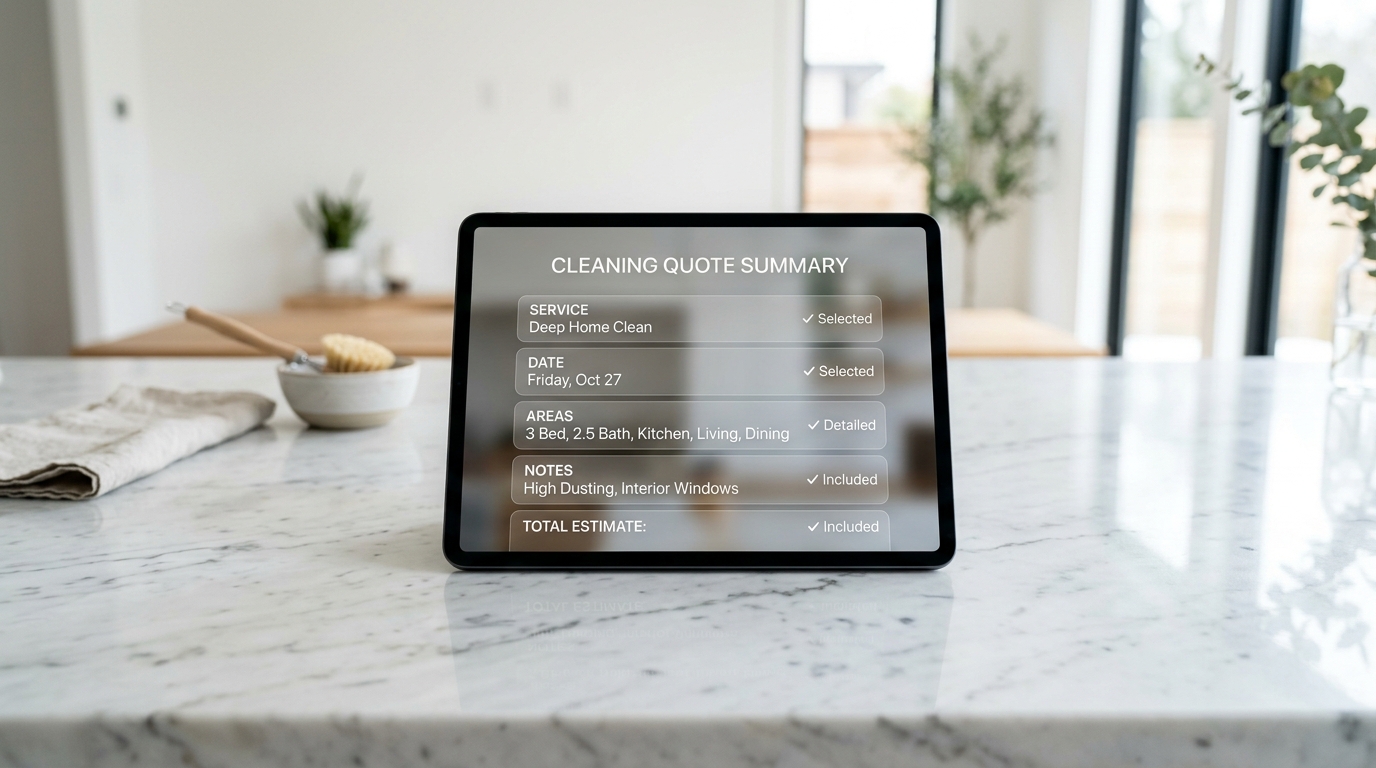 Clear itemised house cleaning scope and pricing